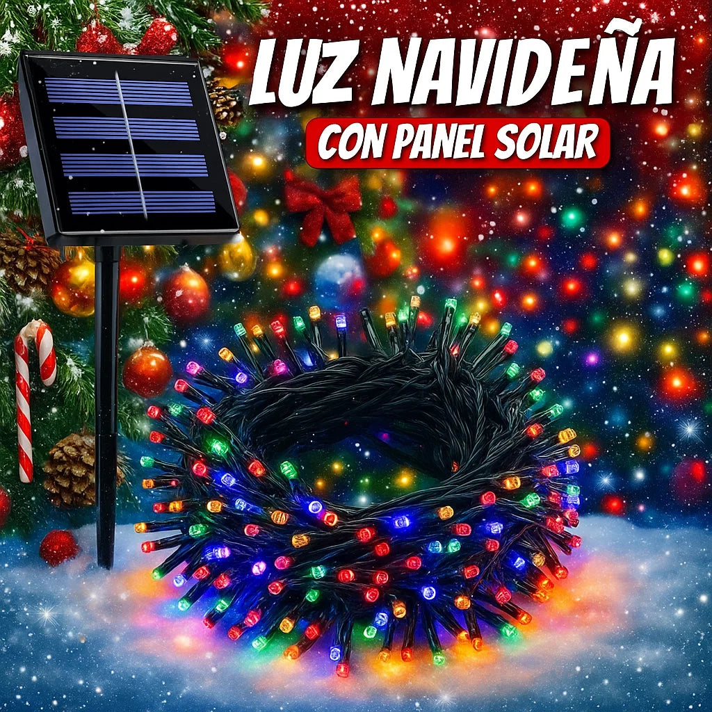 Luz Navideña con Panel Solar